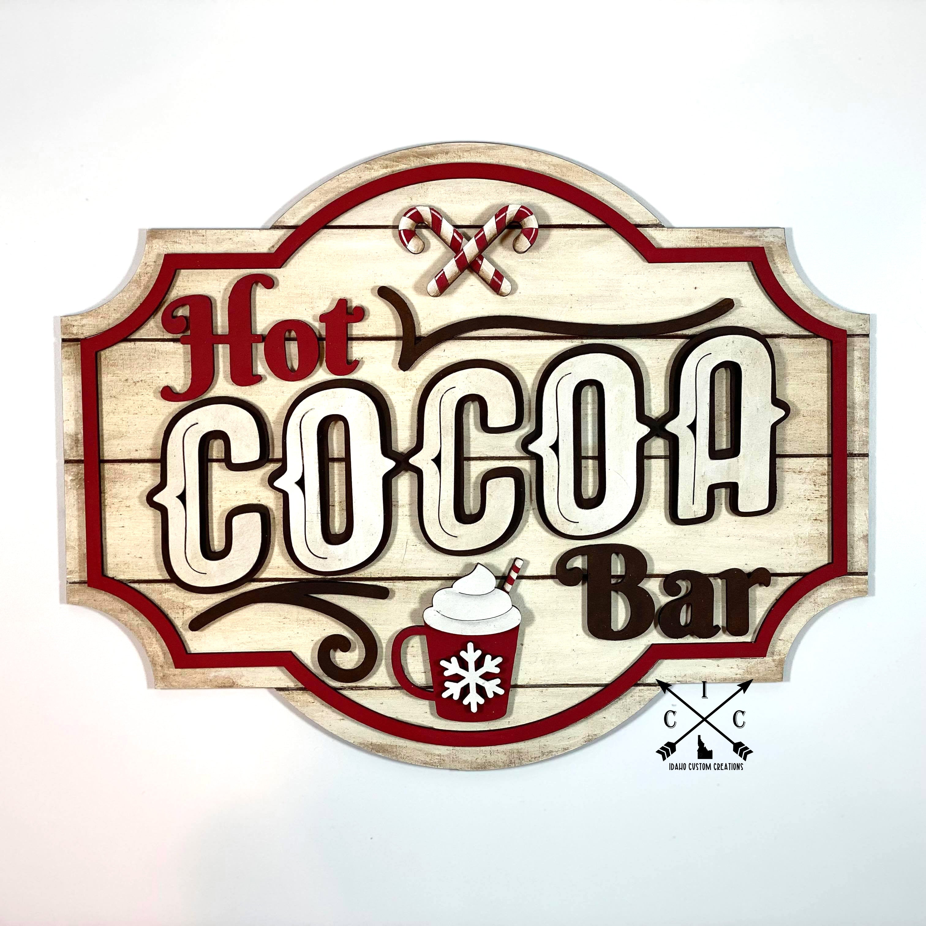 Personalized Hot Chocolate Bar Sign Hot Cocoa Sign Wall Art 